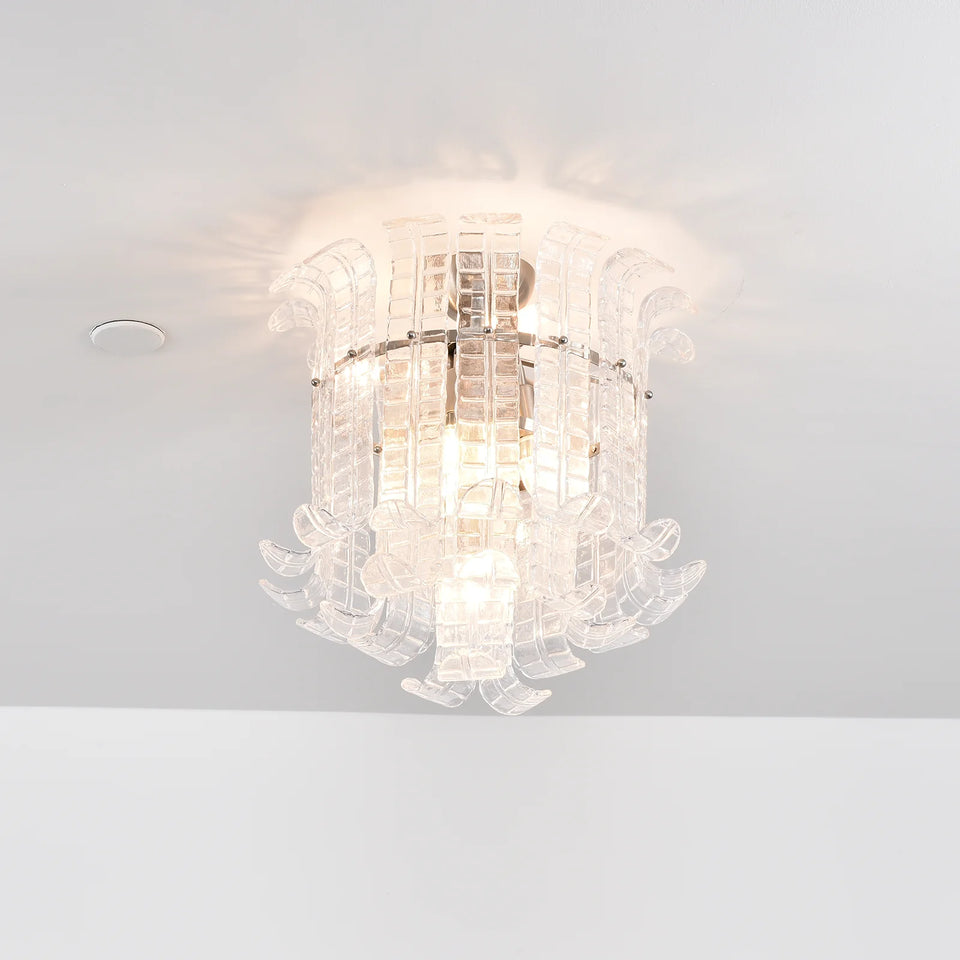 Elegant Murano Leaf Shaped Ceiling Lamp