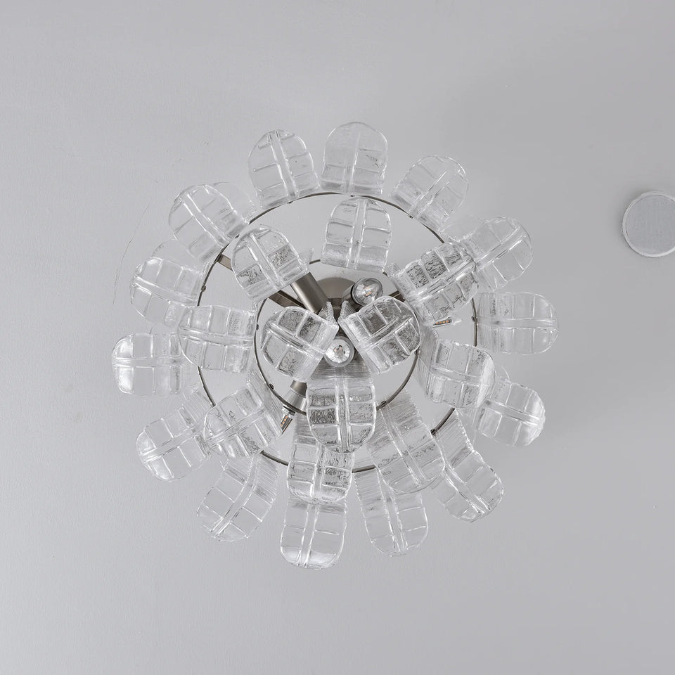 Elegant Murano Leaf Shaped Ceiling Lamp