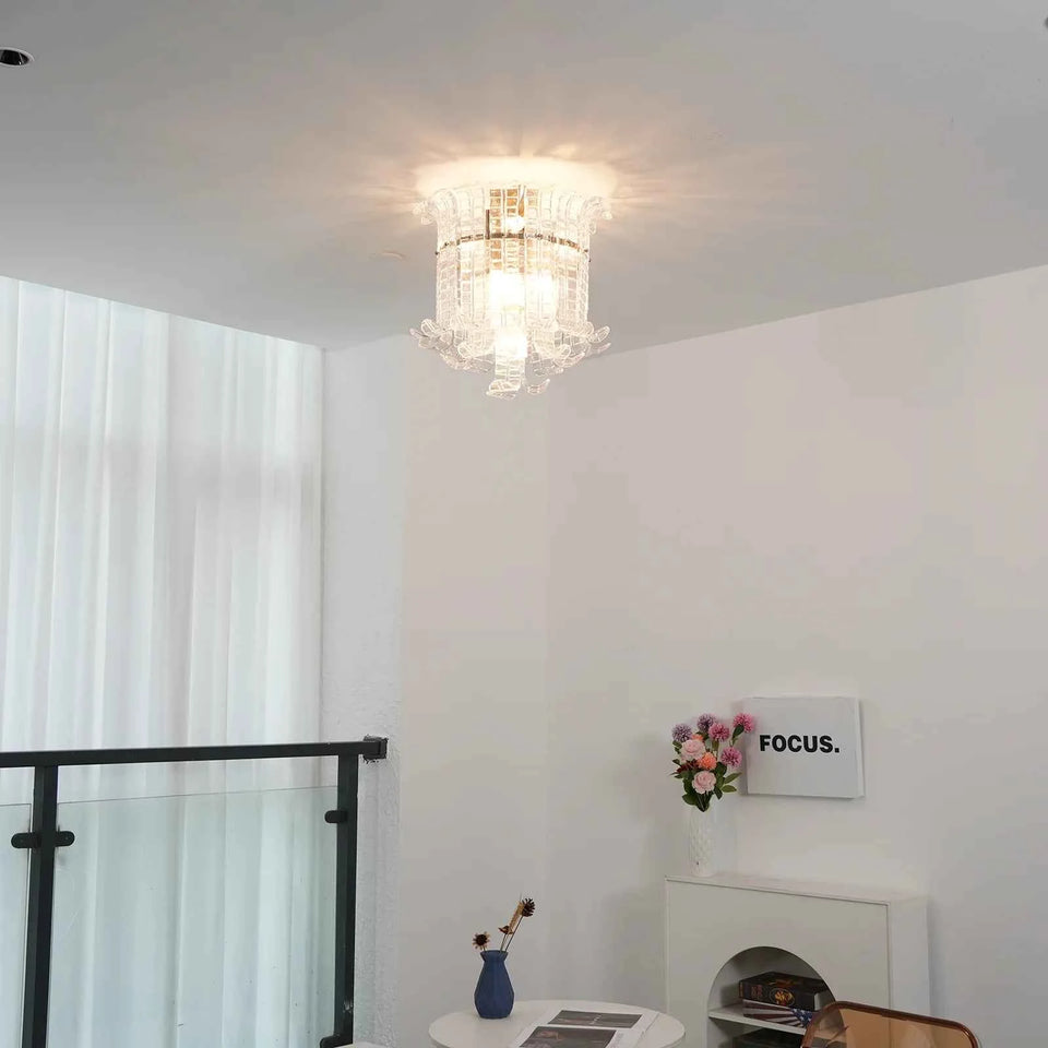 Elegant Murano Leaf Shaped Ceiling Lamp