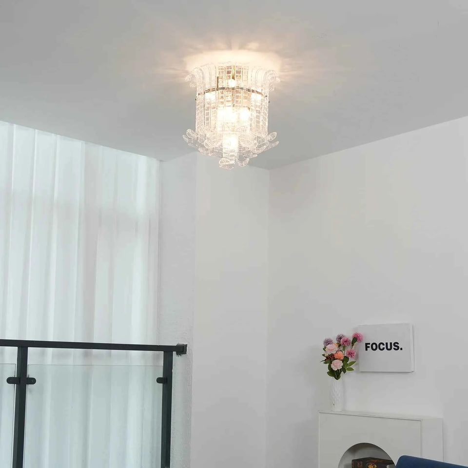 Elegant Murano Leaf Shaped Ceiling Lamp