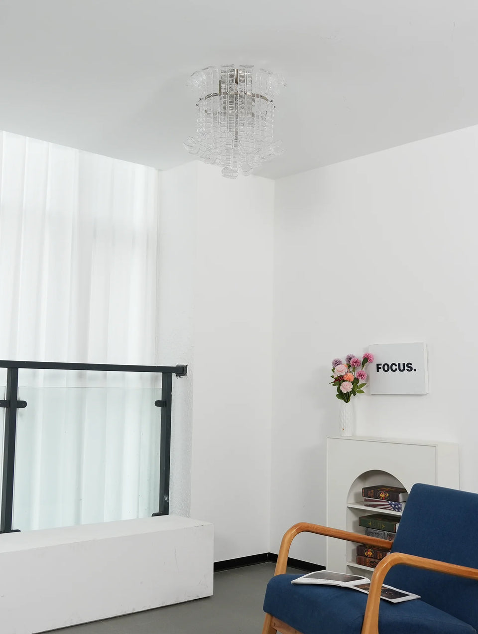 Elegant Murano Leaf Shaped Ceiling Lamp