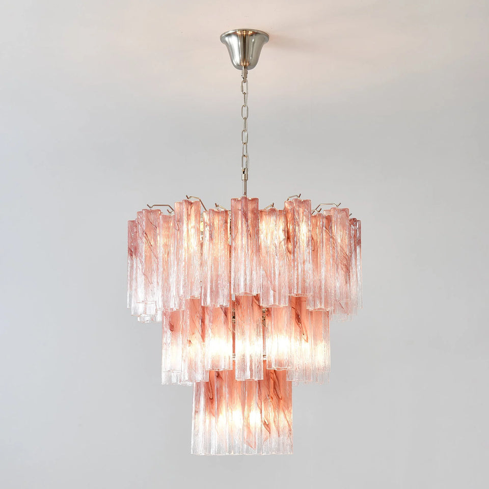 Elegant Murano Pink Rose Chandelier