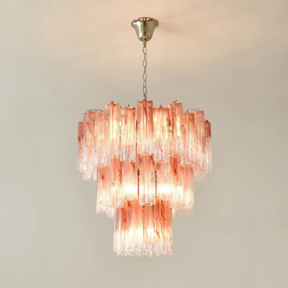 Elegant Murano Pink Rose Chandelier