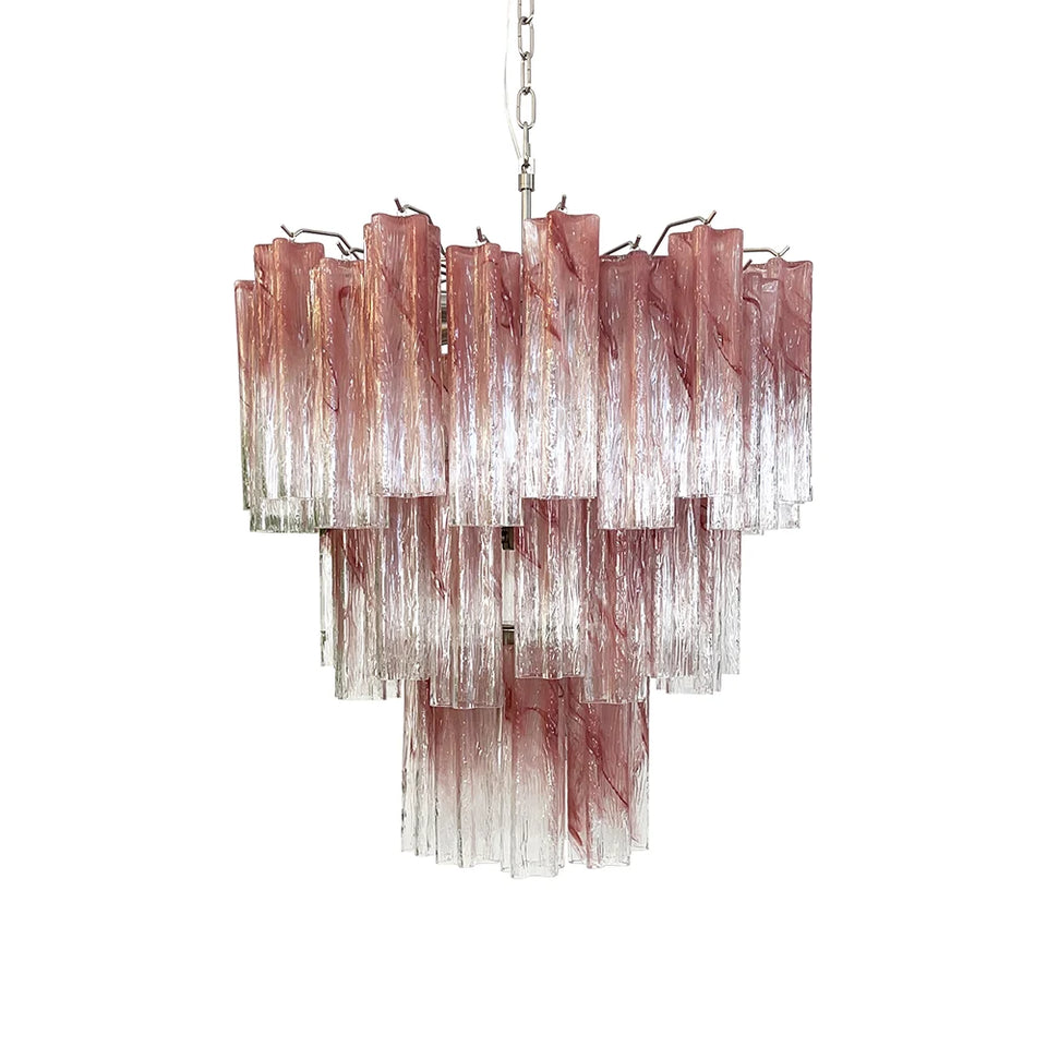 Elegant Murano Pink Rose Chandelier