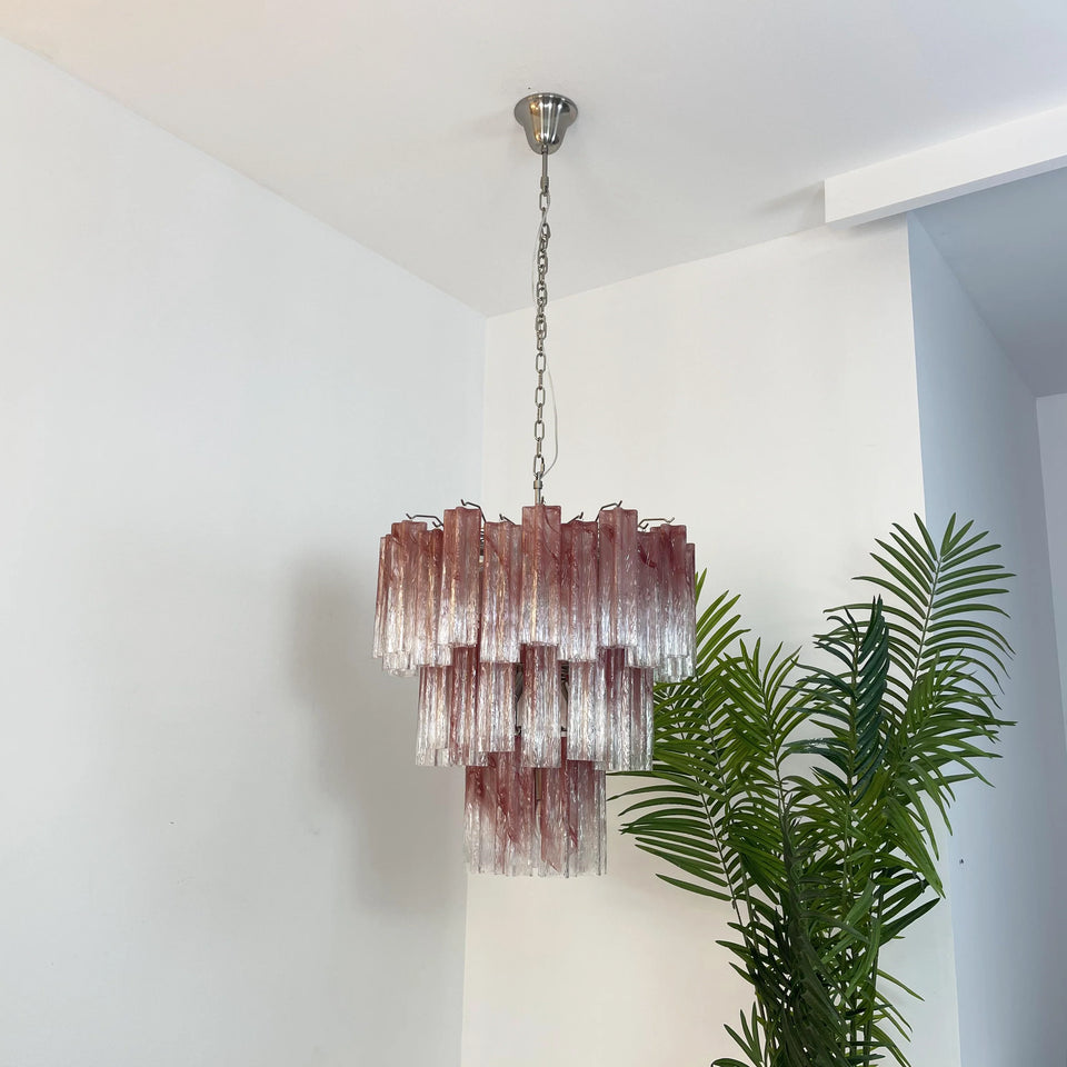 Elegant Murano Pink Rose Chandelier