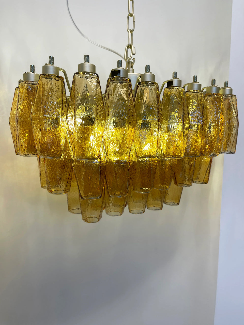 Poliedri Murano Amber Chandelier
