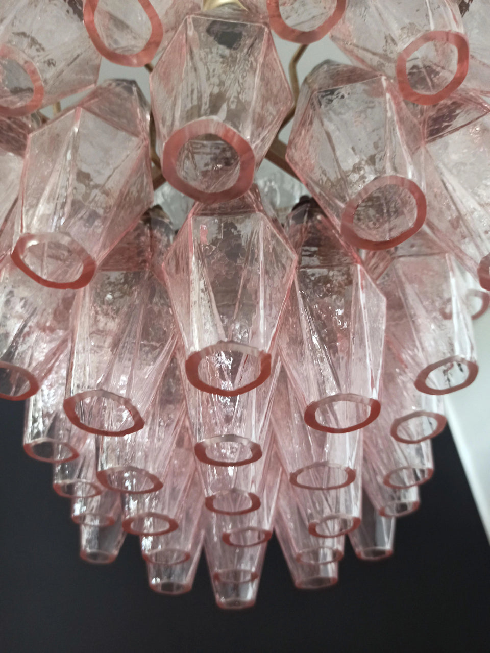 Poliedri Murano Pink Chandelier