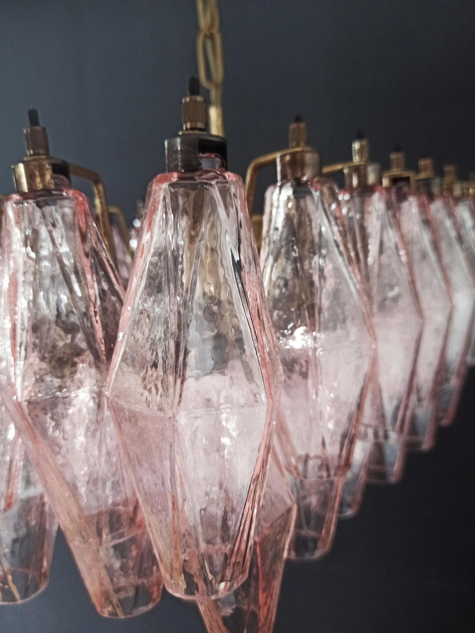 Poliedri Murano Pink Chandelier