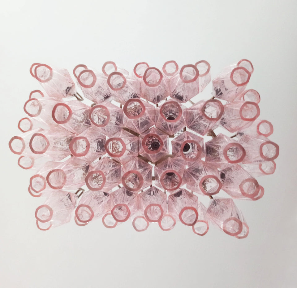Poliedri Murano Pink Chandelier
