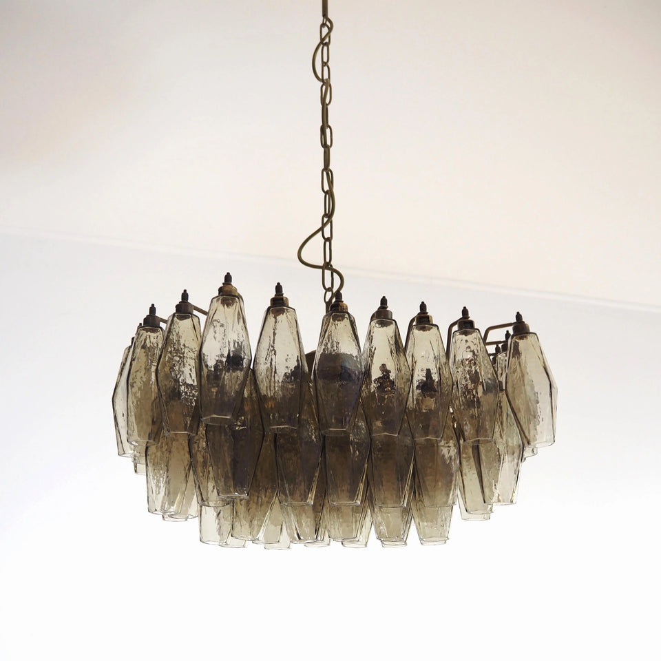 Poliedri Murano Smoked Chandelier