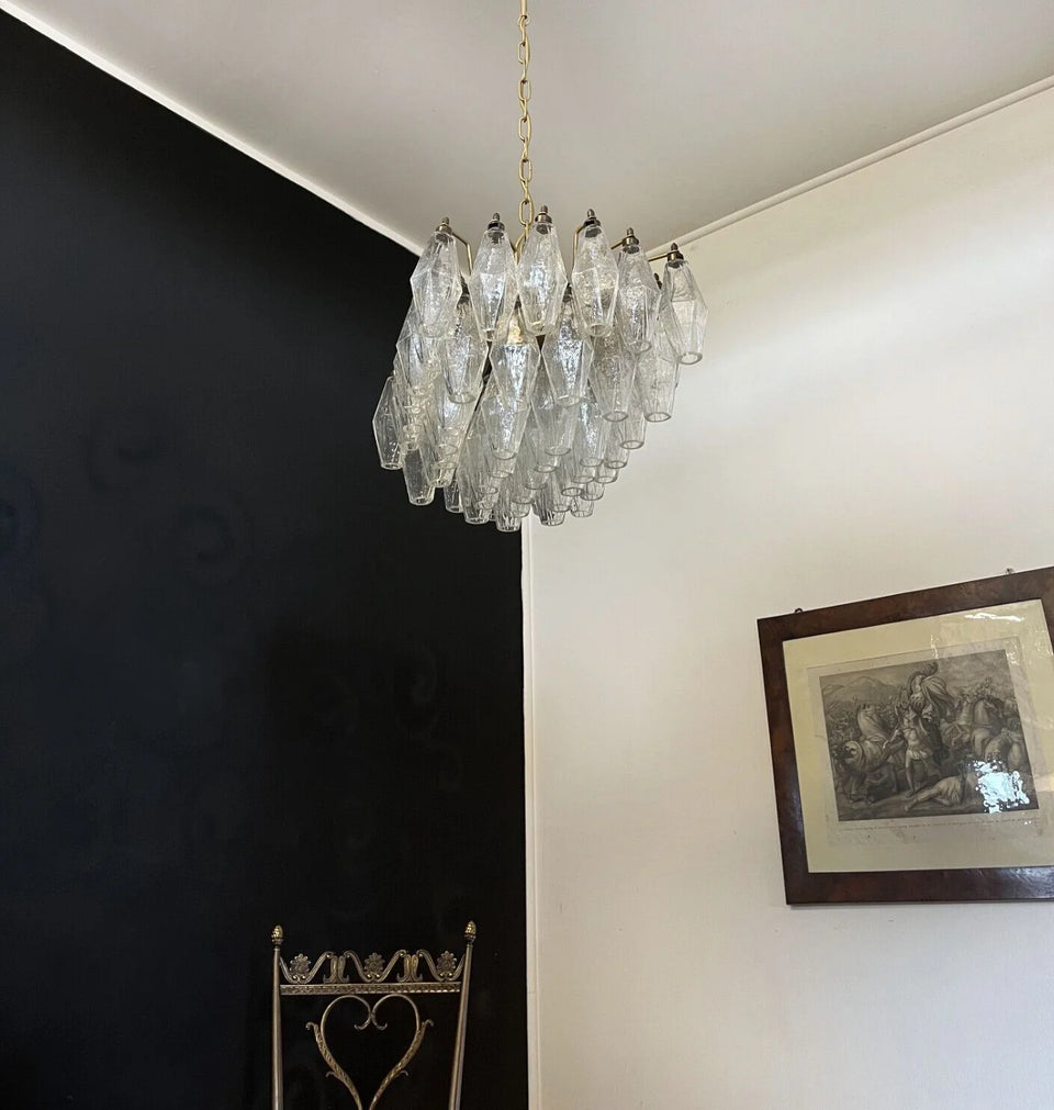 Poliedri Murano Trasparent Chandelier