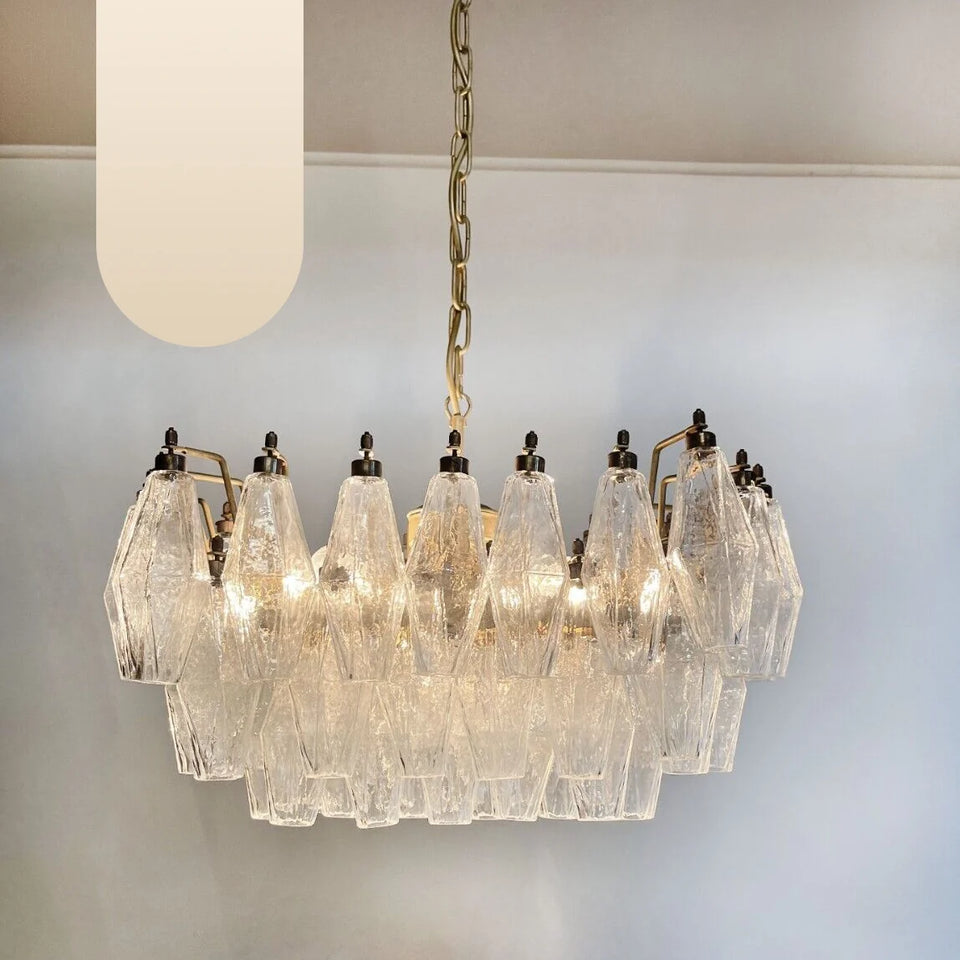 Poliedri Murano Trasparent Chandelier