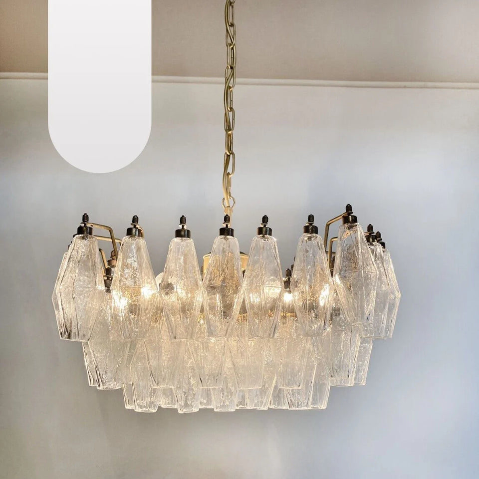 Poliedri Murano Trasparent Chandelier