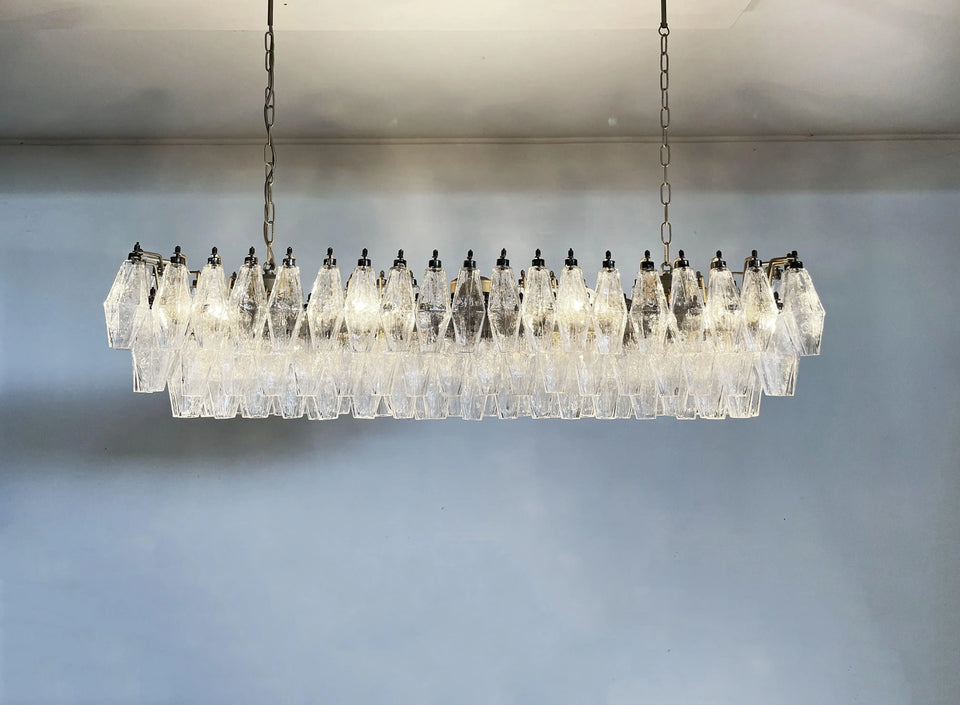 Elegant Transparent Murano Poliedri Chandelier