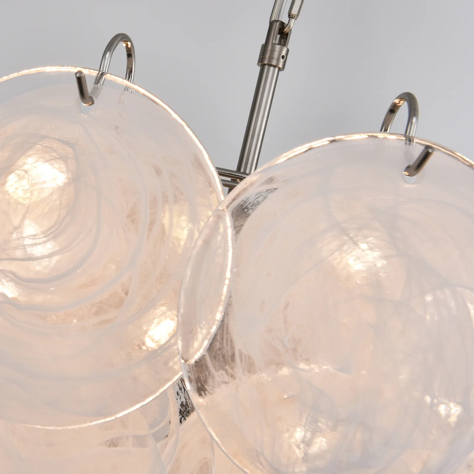 Selene White Swirl Disc Chandelier
