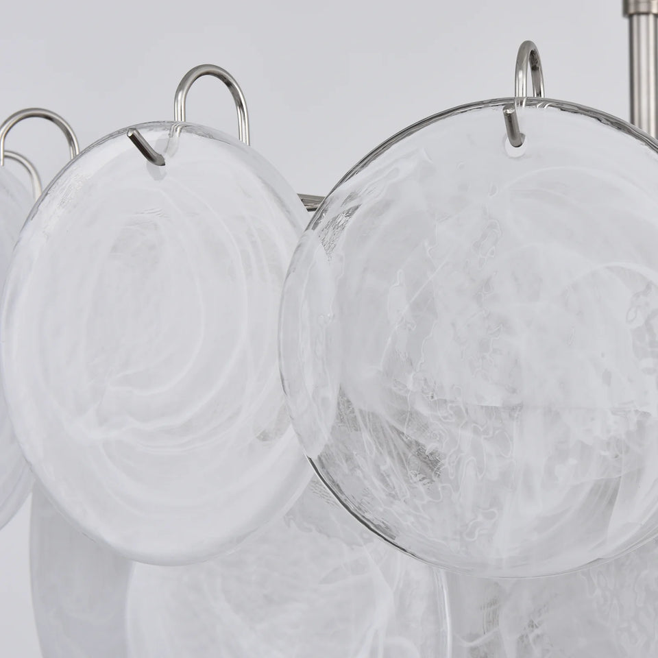 Selene White Swirl Disc Chandelier