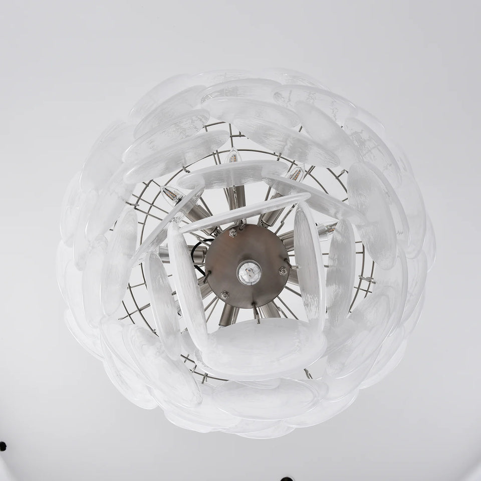 Selene White Swirl Disc Chandelier