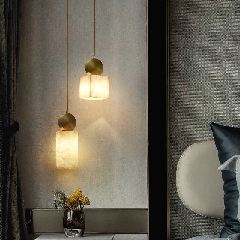 Etruscan Alabaster Pendant Light