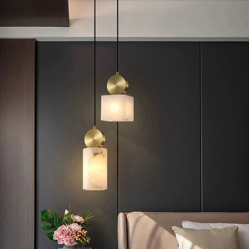 Etruscan Alabaster Pendant Light