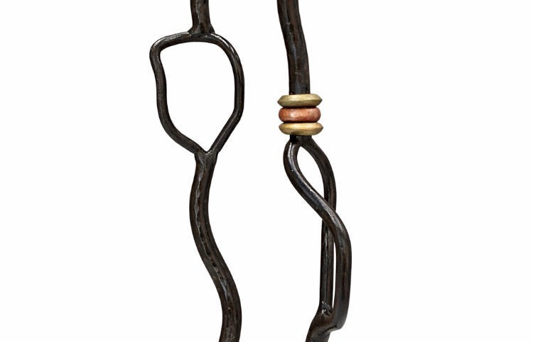 Dreams Candle Holder — Sculptural Handmade Iron & Copper Taper Holder (15”)