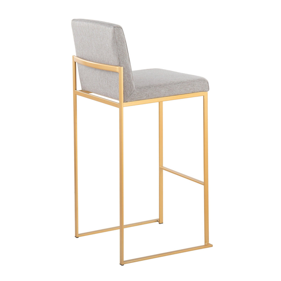 Fuji High Back 30" Fixed-Height Barstool - Set of 3
