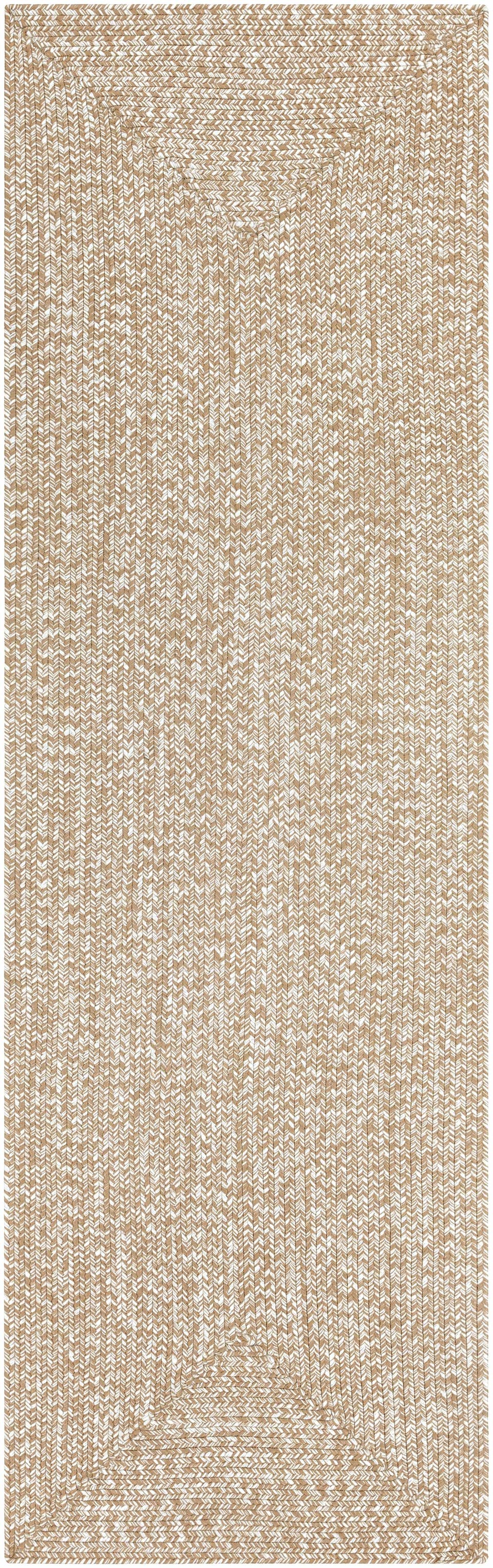 Cream Braided Faux Jute Outdoor Rug