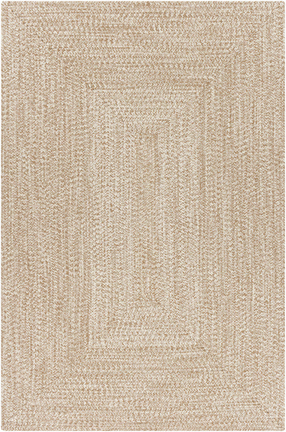 Cream Braided Faux Jute Outdoor Rug