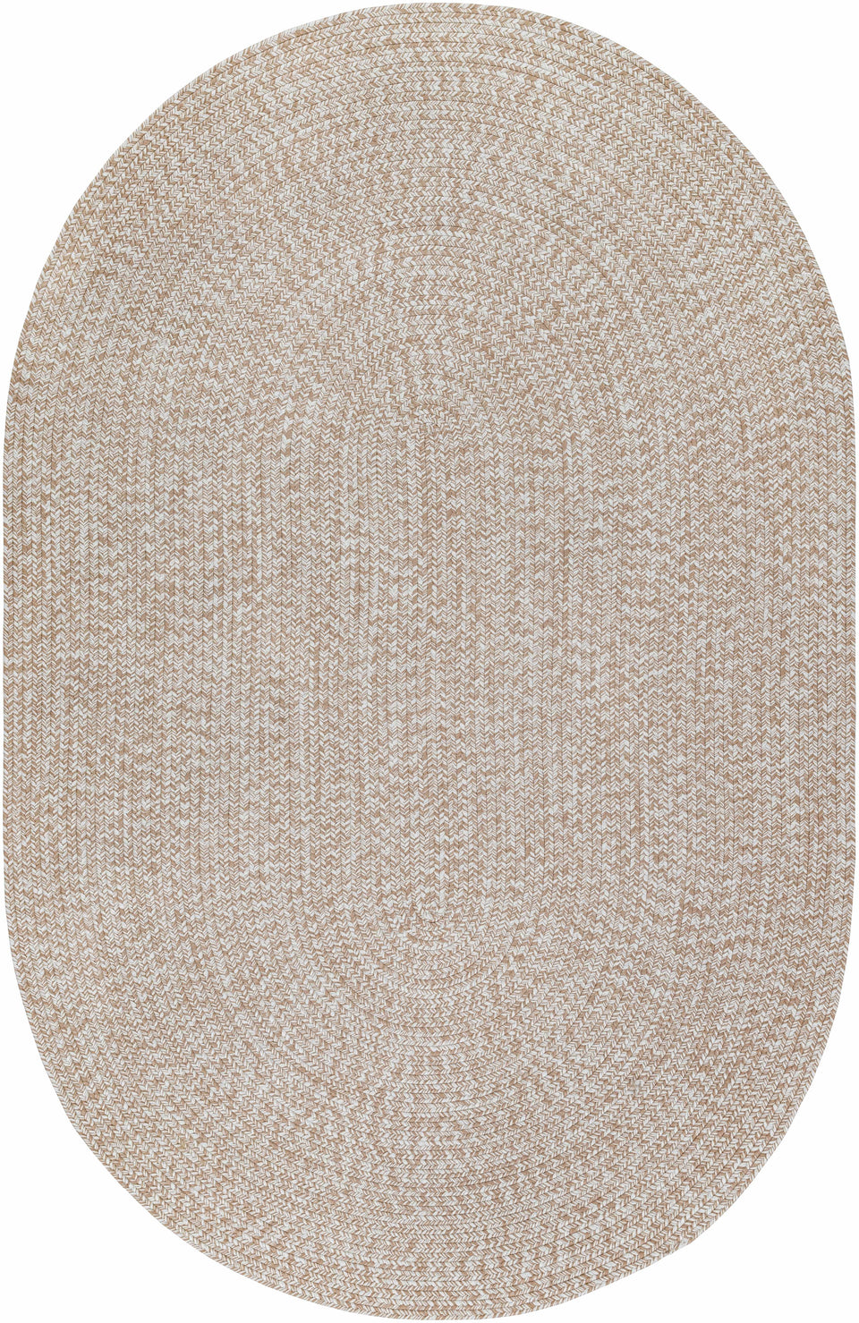 Cream Braided Faux Jute Outdoor Rug