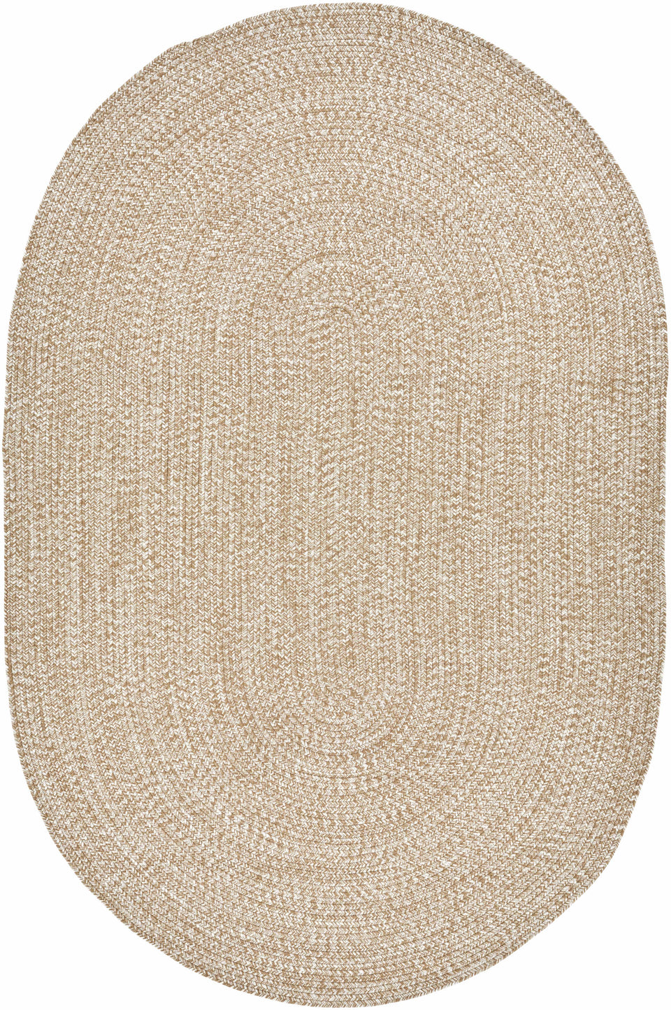 Cream Braided Faux Jute Outdoor Rug