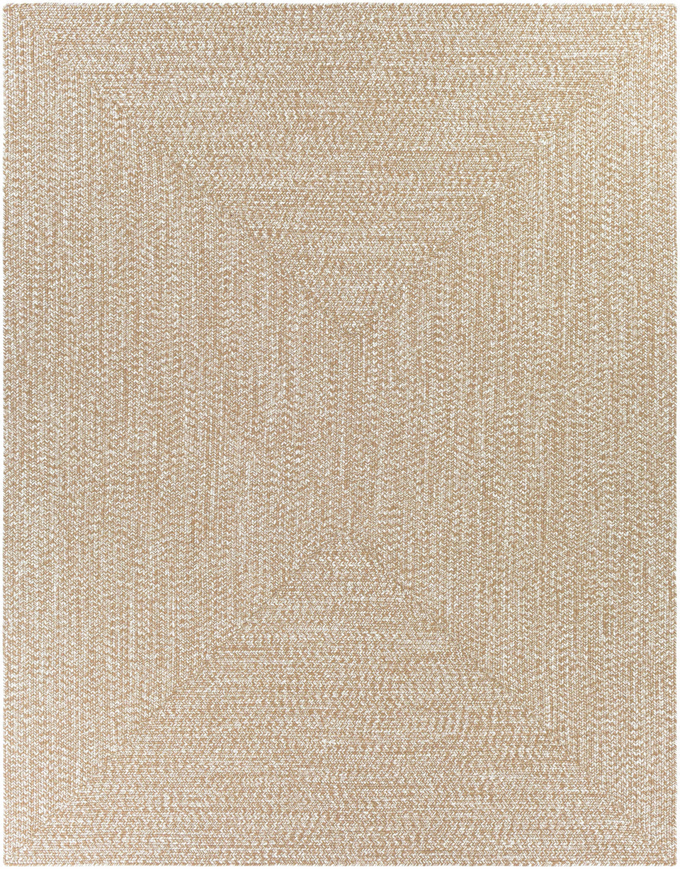 Cream Braided Faux Jute Outdoor Rug