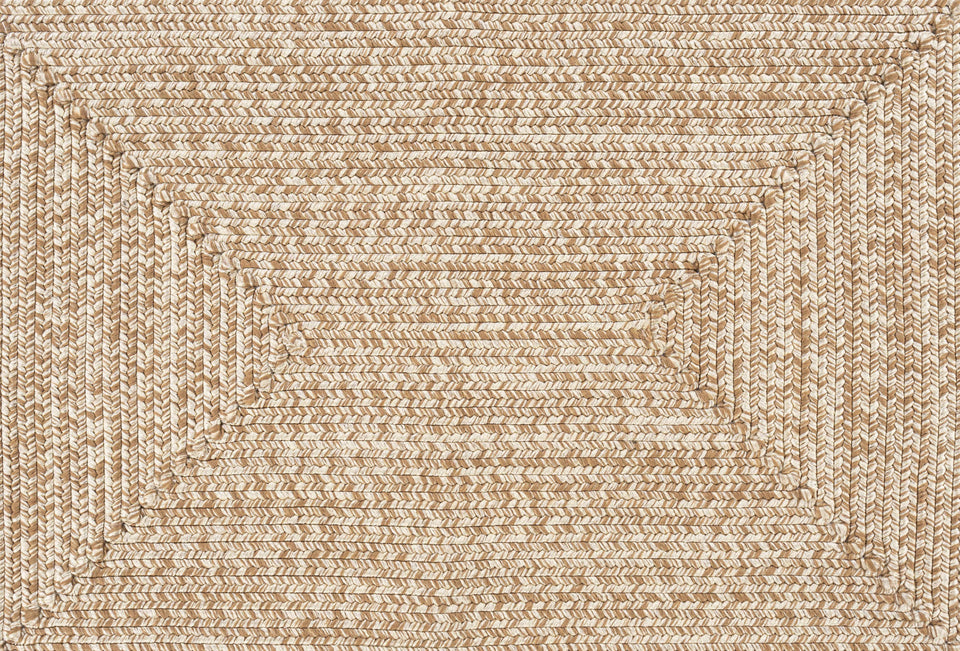 Cream Braided Faux Jute Outdoor Rug