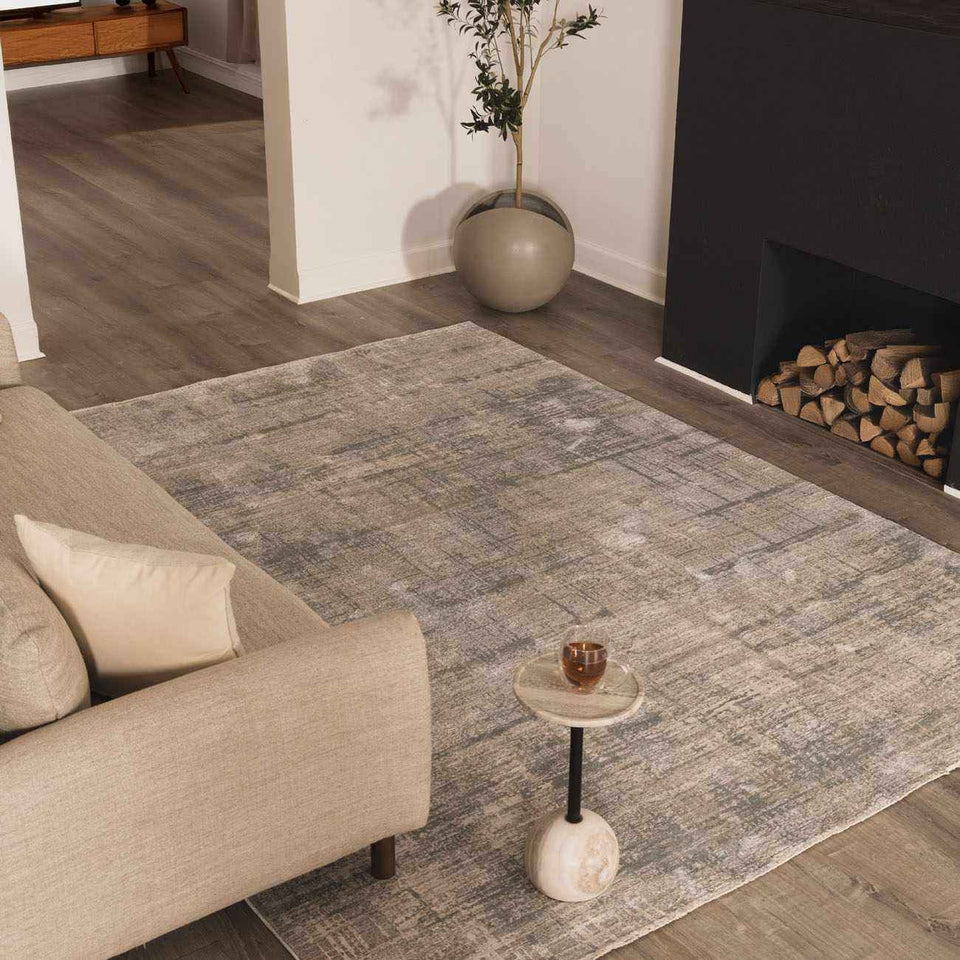 Fallin Gray Thick Luxe Abstract Striped Rug