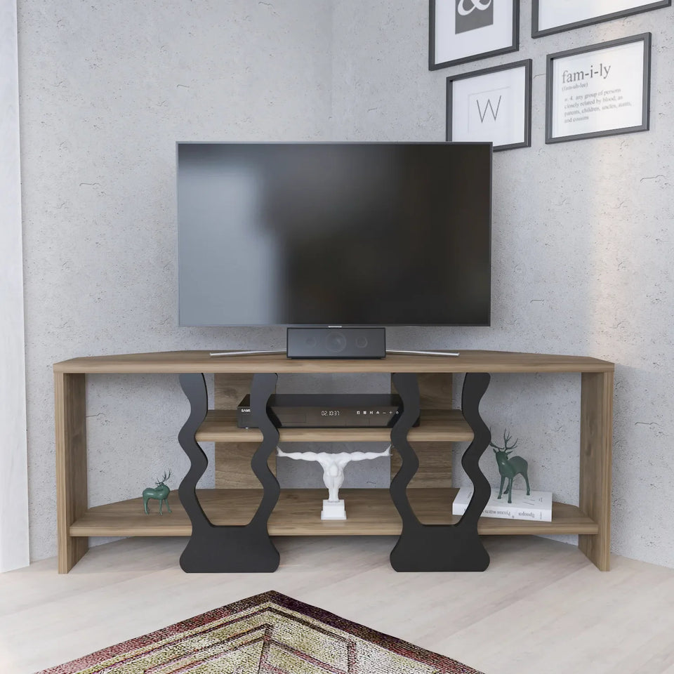 Firal 43 inch Wide Corner TV Stand Media Console for TVs up to 49 inch