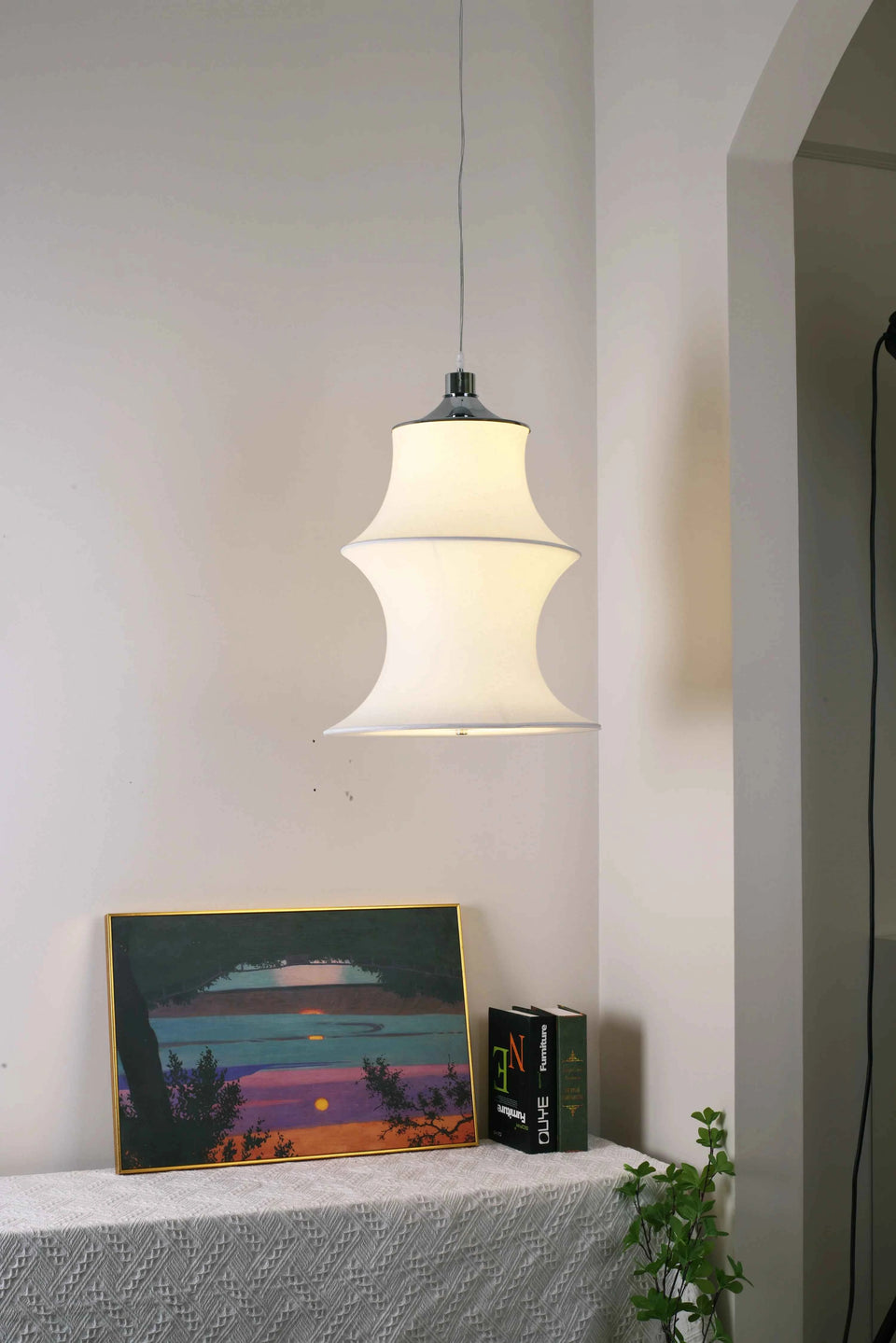 Fabric Long Strip Pendant light
