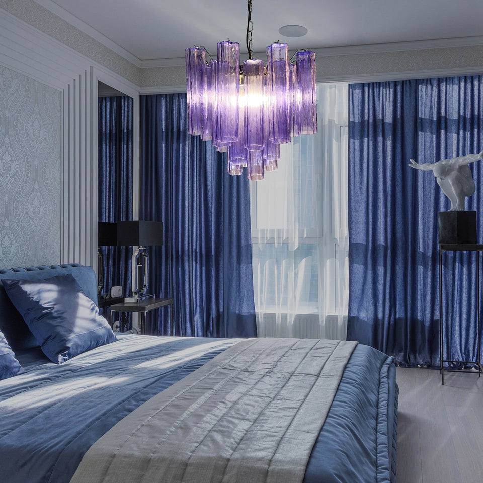 Fantastic Murano Amethyst Glass Tube Chandelier
