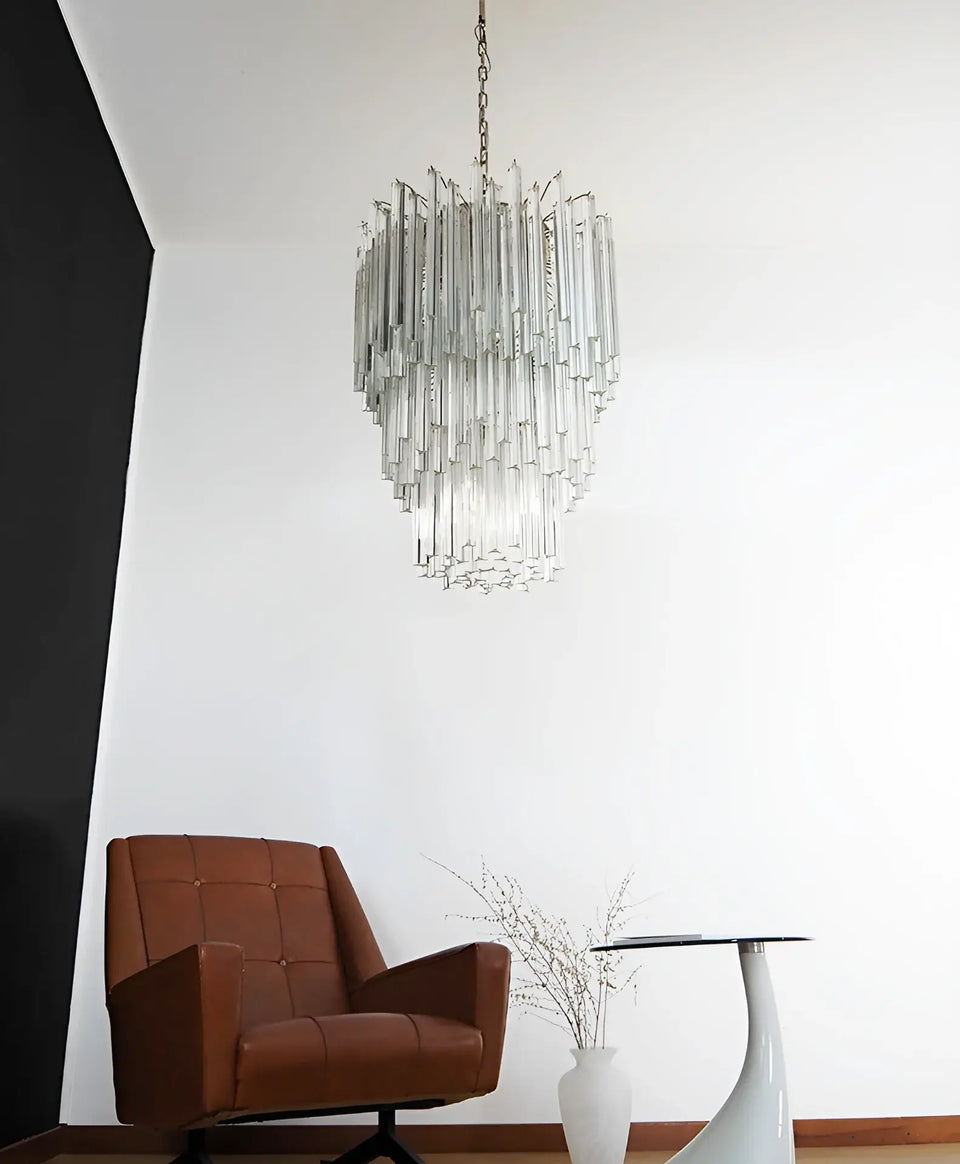 Fantastic Murano Prisms Transparent Chandelier