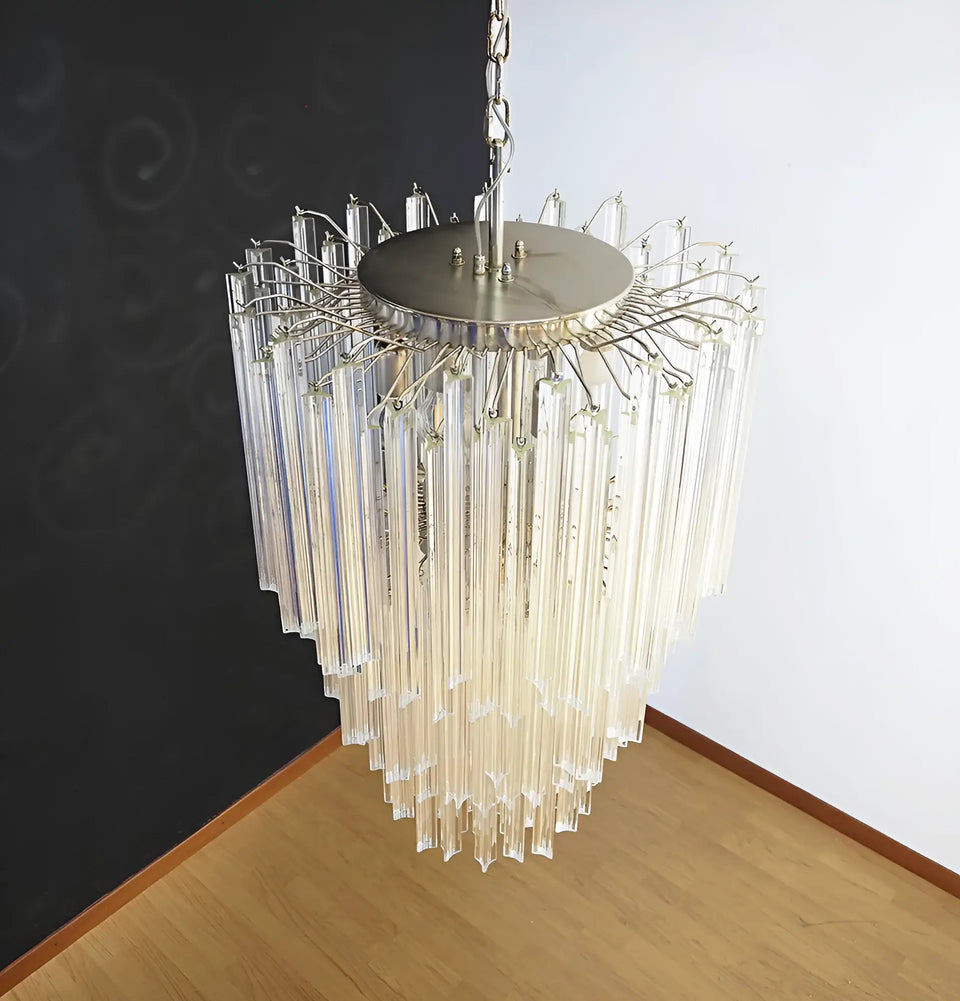 Fantastic Murano Prisms Transparent Chandelier