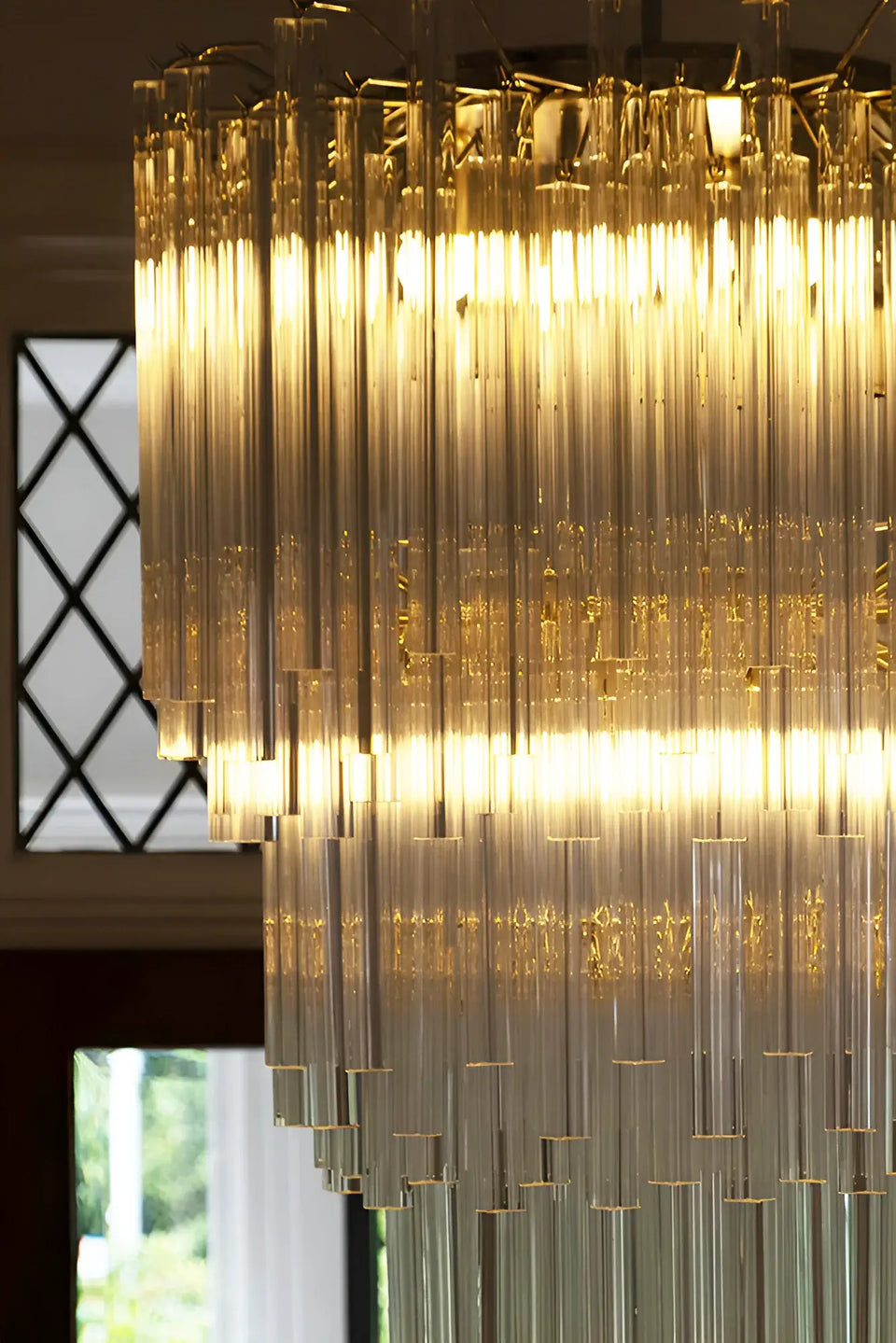 Fantastic Murano Prisms Transparent Chandelier