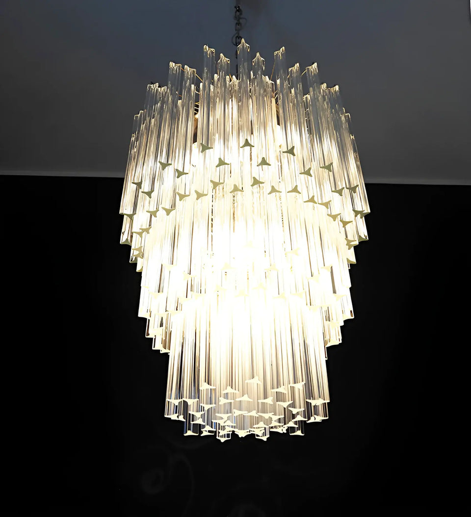 Fantastic Murano Prisms Transparent Chandelier