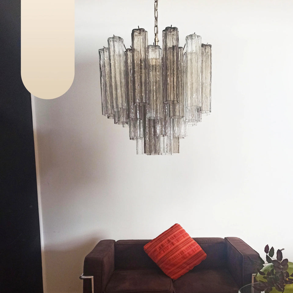 Fantastic Murano Smoked Glass Tube Chandelier