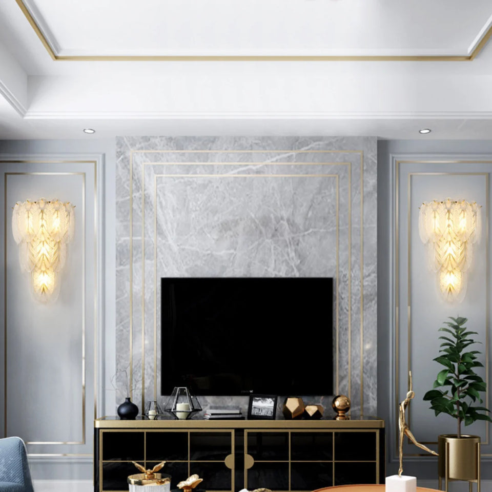 Feather Crystal Wall Lamp