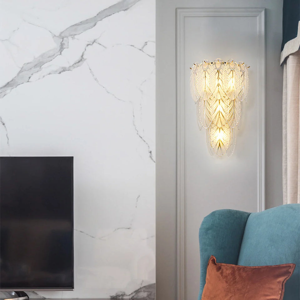 Feather Crystal Wall Lamp