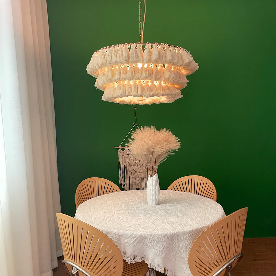 Fela Fabric Tassel Chandelier