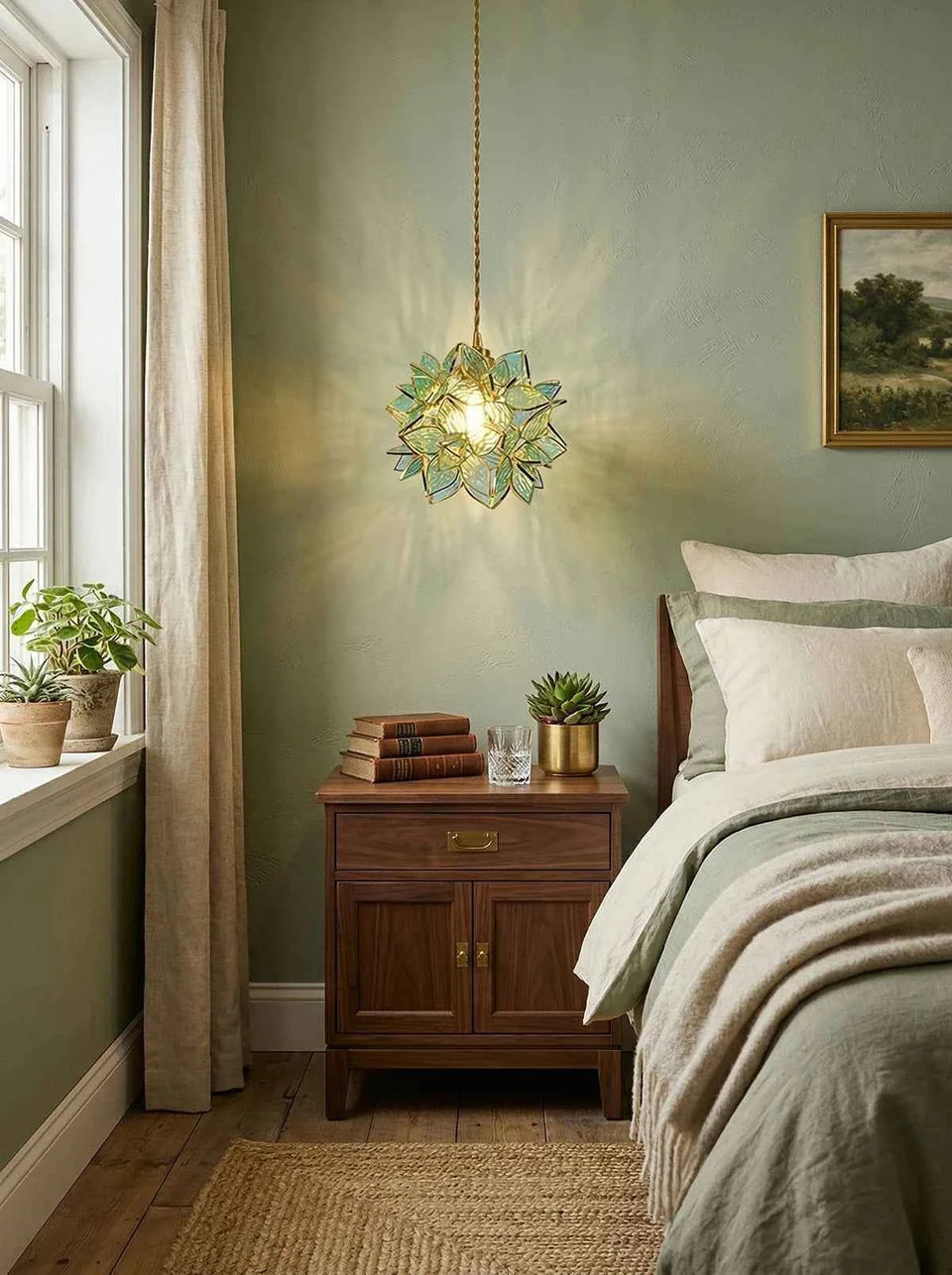 Floral Glass Pendant Lamp