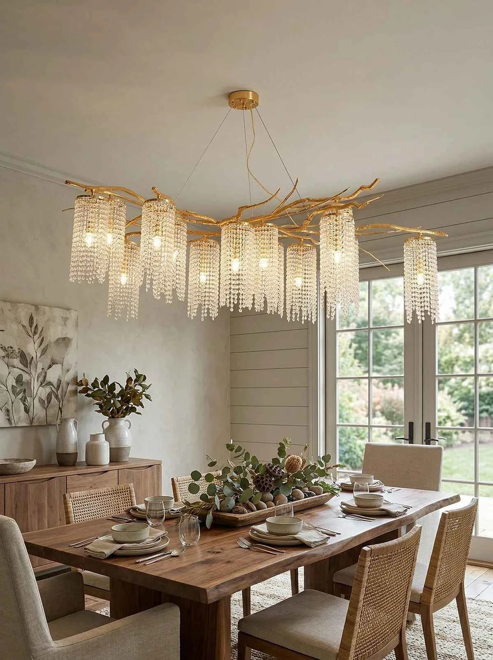 Forest Dawn Brass Chandelier
