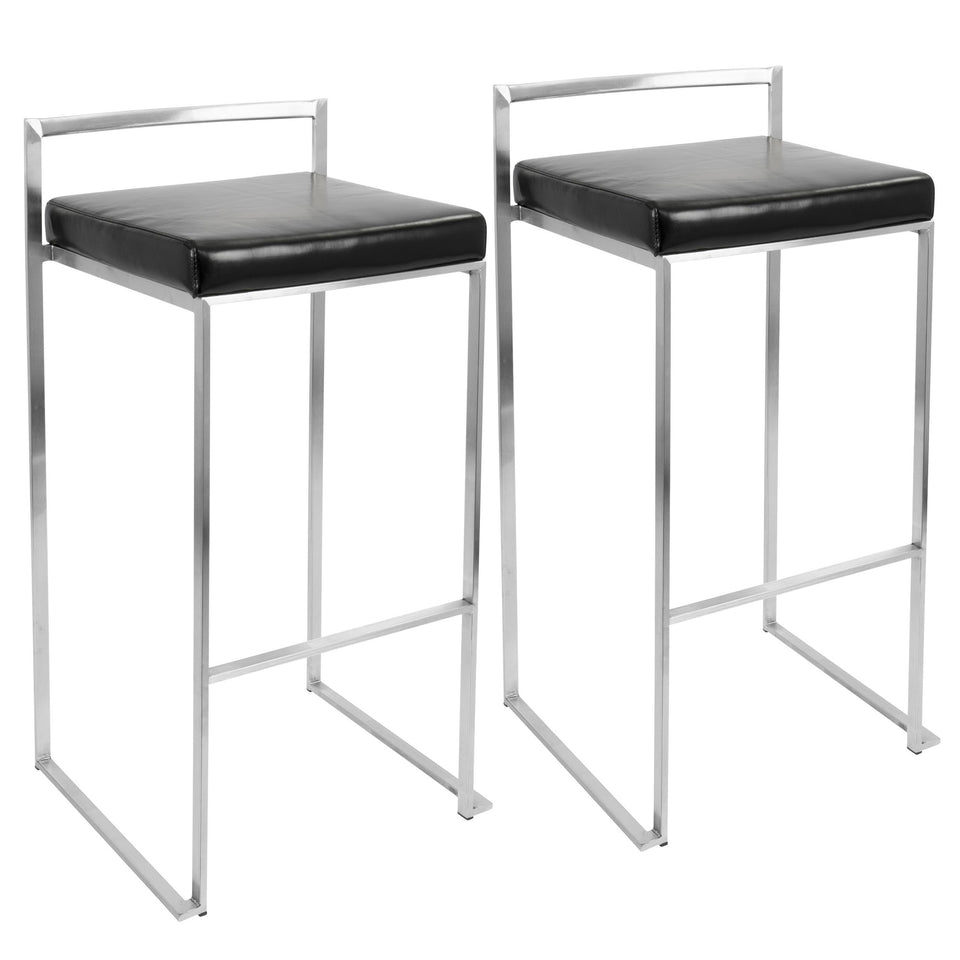 Fuji Stacker 30" Fixed-Height Barstool - Set of 2