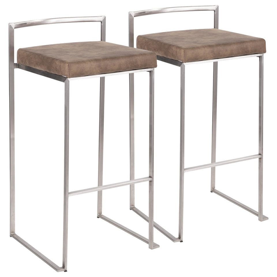 Fuji Stacker 30" Fixed-Height Barstool - Set of 2