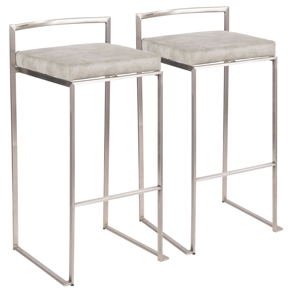 Fuji Stacker 30" Fixed-Height Barstool - Set of 2