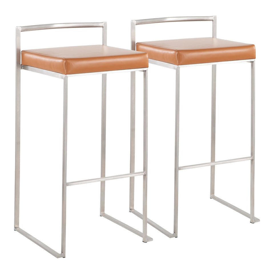 Fuji Stacker 30" Fixed-Height Barstool - Set of 2