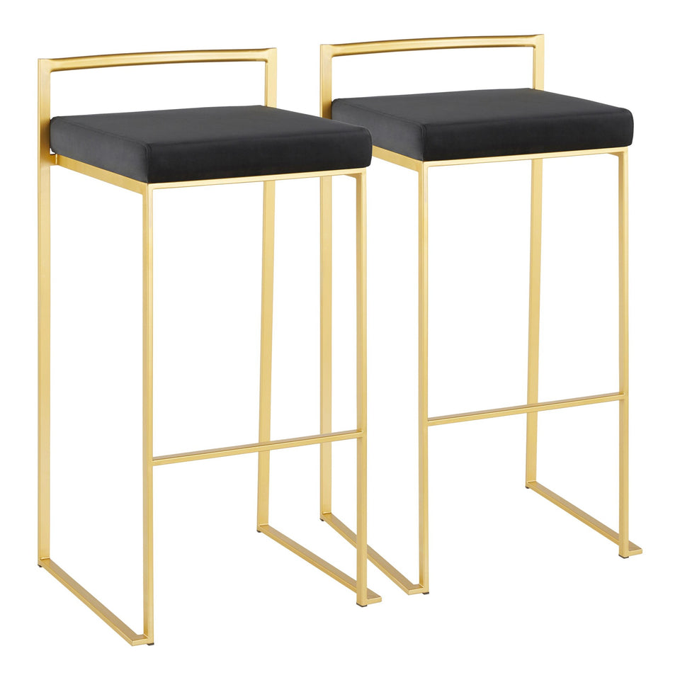 Fuji Stacker 30" Fixed-Height Barstool - Set of 2